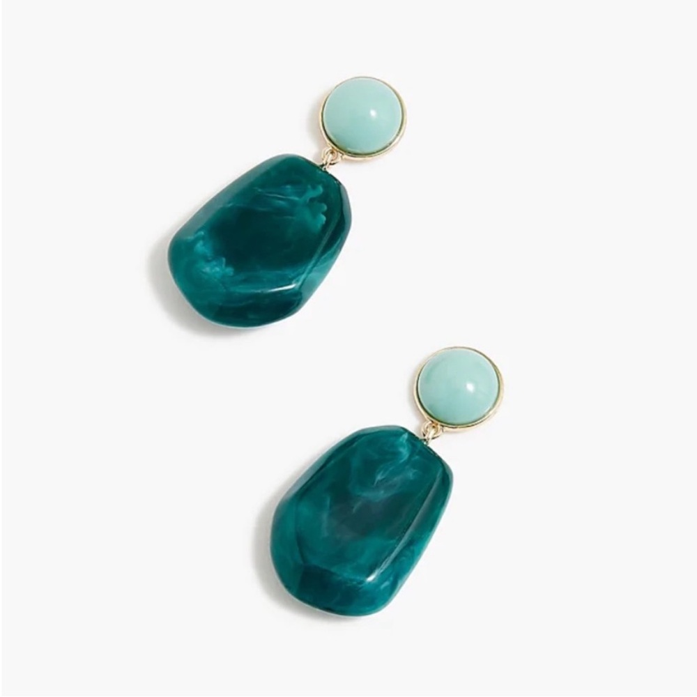 NWT J. Crew Statement Stone Drop Earrings Blue